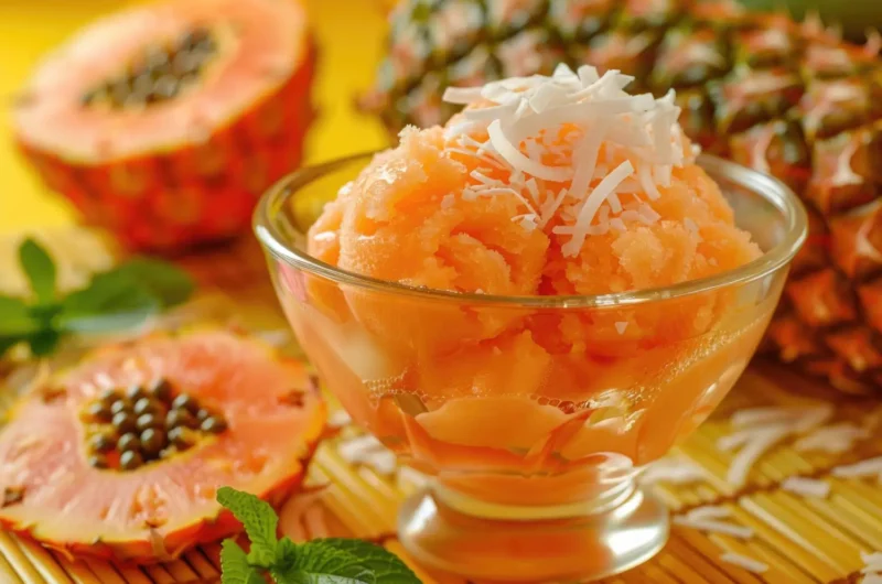 Ninja Creami Papaya Pineapple Sorbet [Low Calorie]