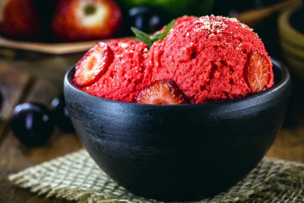 Ninja Creami Strawberry Basil Sorbet